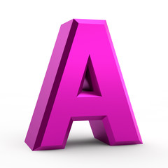 A pink alphabet word on white background illustration 3D rendering