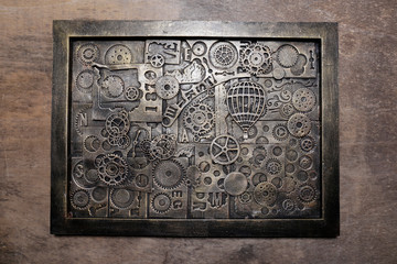 Steampunk ingranaggi su tavola