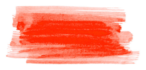 Vector red paint brush stroke texture isolated on white - watercolor banner for Your design