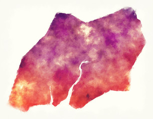 Biombo region watercolor map of Guinea-Bissau