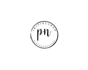 PN Initial handwriting logo vector