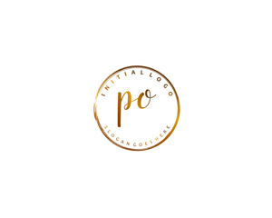 PO Initial handwriting logo vector