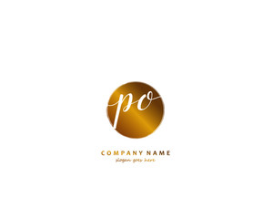 PO Initial handwriting logo vector