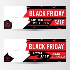 Black Friday sale banner vector design template for website, ad