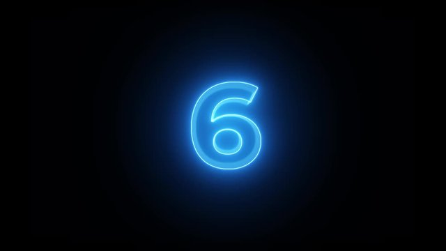 4K Blue Neon 10s Countdown Clean