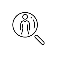 Employee icon. Recruitment sign. Headhunting. We are hiring symbol business people icon simple line flat illustration