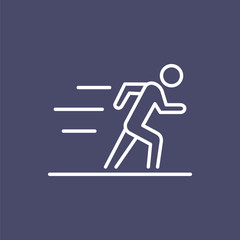 Running man silhouette business people icon simple line flat illustration
