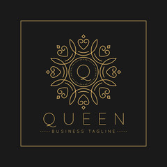 Letter Q Logo with classic and Luxurious line art ornament style vector