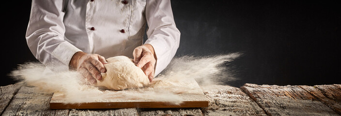 Explosion of flour suspended in the air