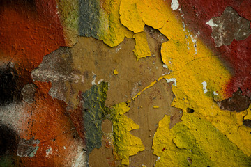 Photo of an old cracked paint wall