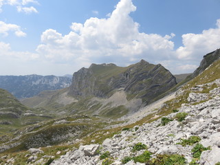 Mountain landscape sharp rocky peaks and ranges