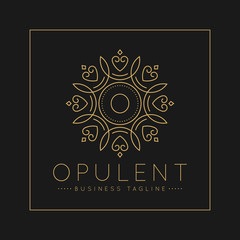 Letter O Logo with classic and Luxurious line art ornament style vector