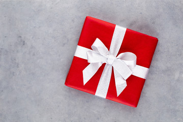 Christmas gift boxes on pastel background.