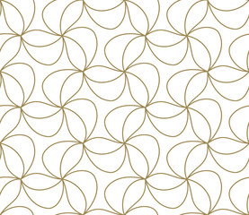 Seamless pattern with abstract geometric line texture, gold on white background. Light modern simple wallpaper, bright tile backdrop, monochrome graphic element