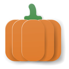 A pumpkin vegetable cartoon in a paper craft style