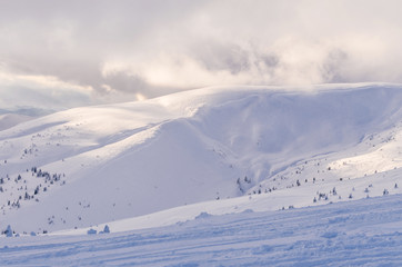 Beautiful winter landscape on Mountain