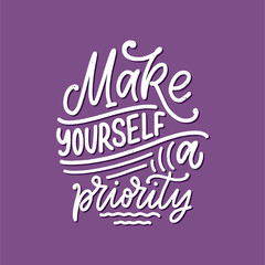 Abstract lettering about sport and fitness for poster or print design. Healthy lifestyle. Modern calligraphy for business success concept. Handwritten letters. Typography funny quote. Vector