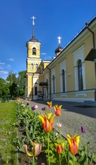 Orthodox Christian Church of St. Sergius of Radonezh in suburbs of Petersburg, Pushkin, Russia....