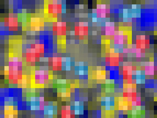 Colorful squares, abstract texture and playful background