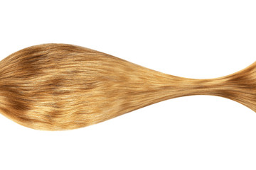 Natural brown hair isolated on white