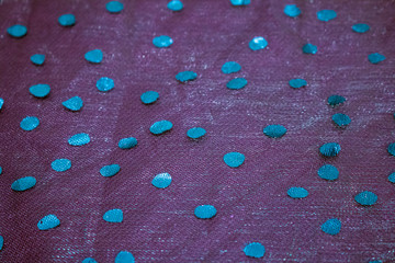 Polka Dot Shiny Spots on Fabric Background