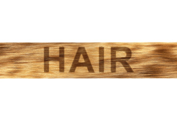 Natural brown hair isolated on white