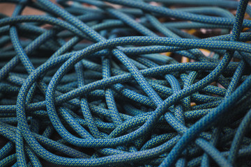 Blue rope close-up.
