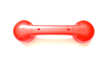 red telephone receiver on a white background