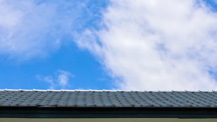 pattern of a classic roof and the blue sky.