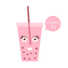 Bubble, pearl tea. Vector  illustration.