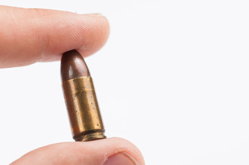 Bullet isolated on white background.Copy space