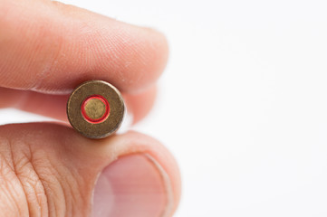Bullet isolated on white background.Copy space