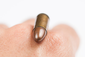 Bullet isolated on white background.Copy space