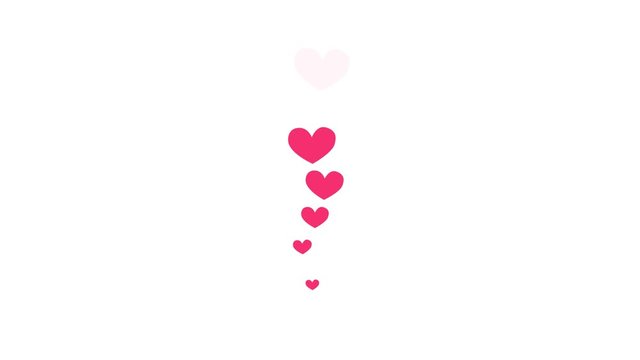 Little animated hearts fly up and disappear. social networks. Alpha channel
