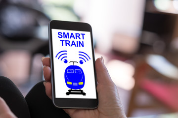 Smart train concept on a smartphone