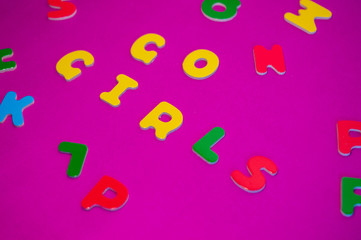 Vindicating message of feminism made with letters.