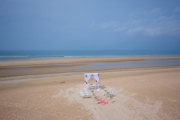 Fototapeta na wymiar Set Up in the wedding, Beach Wedding.