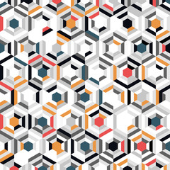 Abstract colorful hexagon pattern design of minimal decoration background. illustration vector eps10