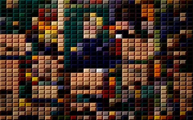 Fototapeta premium Concept abstract background for interior design. Multicolored figure