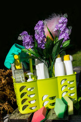 Nature and eco friendly homemade natural cleaners, washing sponges for cleaning home, non toxic...