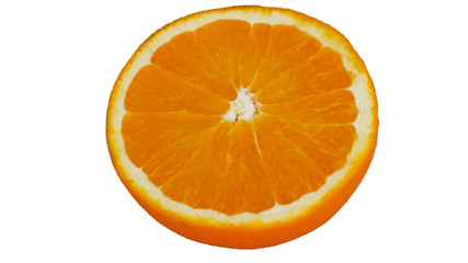 One orange and the other half on a white background