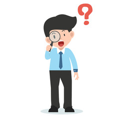 businessman Looking Through a Magnifying