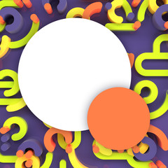 Modern social media banner template 3D illustration. Easy to use clean design.