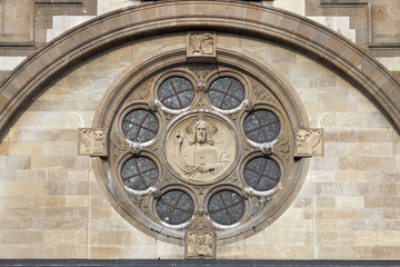 Saint Francis of Assisi Church wall detail Vienna Austria