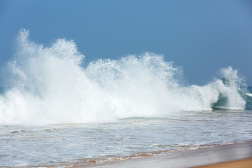 Blue Ocean Wave on the beach