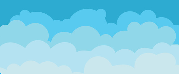 Abstract background with cartoon clouds. Sky poster. Cloudscape backdrop