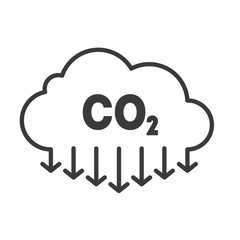 Line icon of CO2 emissions. Carbon dioxide formula symbol in cloud, smog pollution, environment concept.