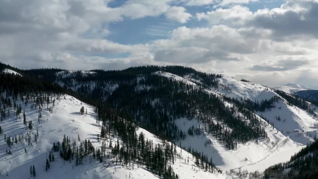 The surroundings of the mountain lake Amut. 2019 year. Shooting from the drone.