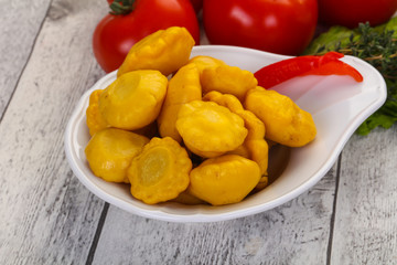 Tasty marinated patisson