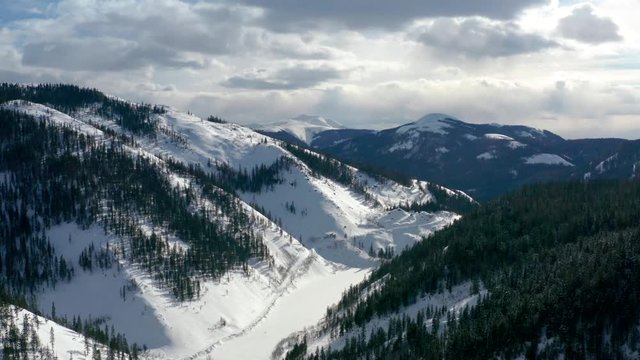 The surroundings of the mountain lake Amut. 2019 year. Shooting from the drone.
